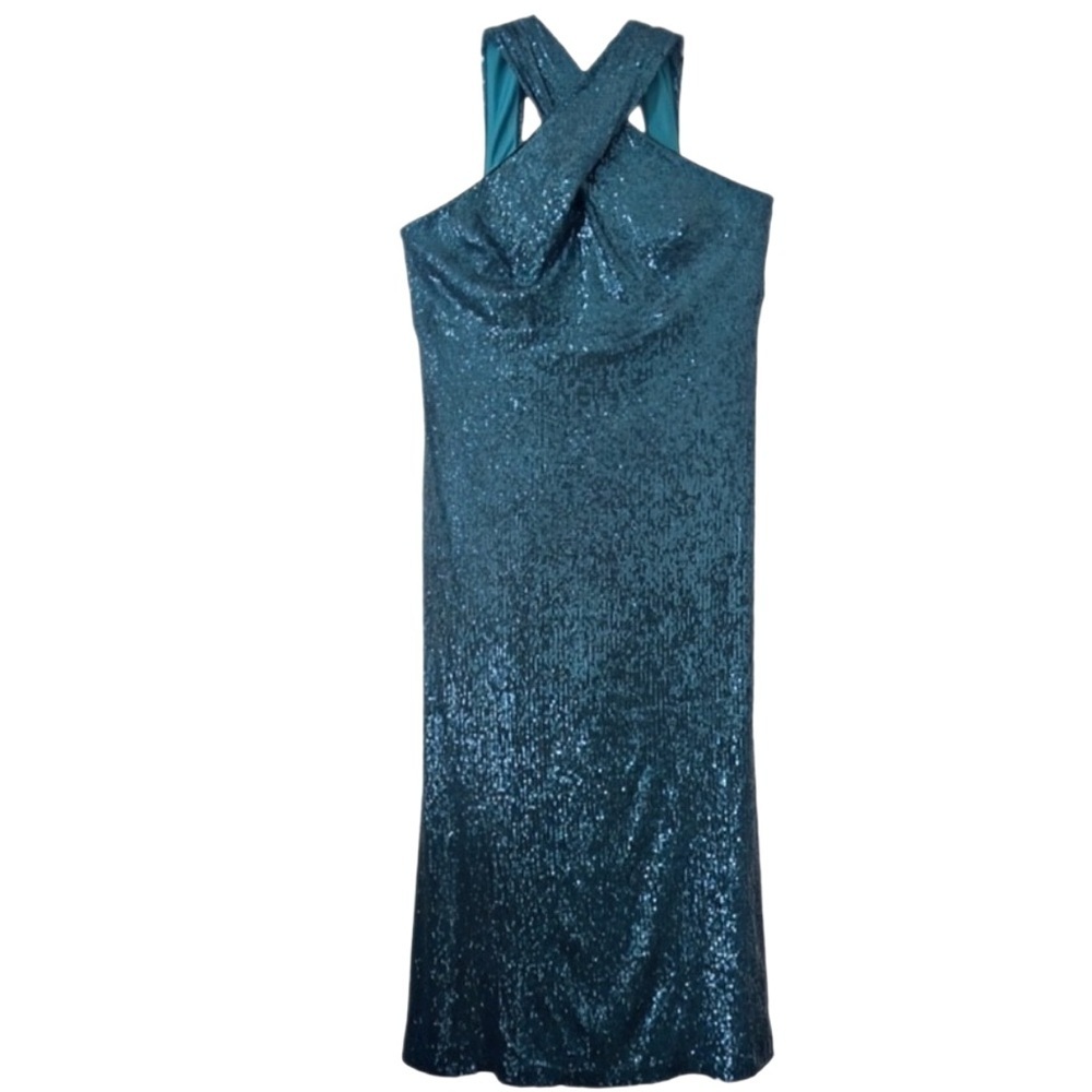 Eliza J
Sequin Halter Gown size 16W NWT Pea Green - Picture 9 of 13